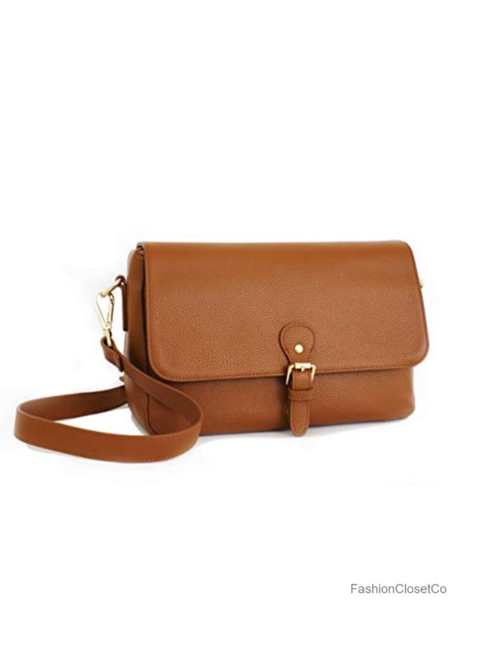 Cowhide Leather DSLR Crossbody Camera Bag Customizable Dividers